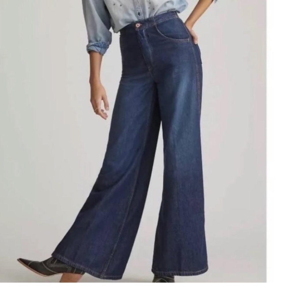 Pilcro Anthropologie Uppercase A High Rise Flare Leg Jeans Size 32 Anthropologie